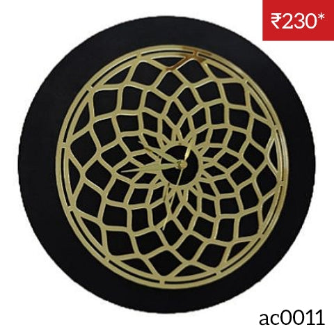 Golden Acrylic Ring-11 for Clock- With 12" MDF Clock Base