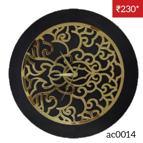 Golden Acrylic Ring-14 for Clock- With 12" MDF Clock Base