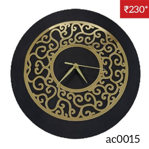 Golden Acrylic Ring-15 for Clock- With 12" MDF Clock Base