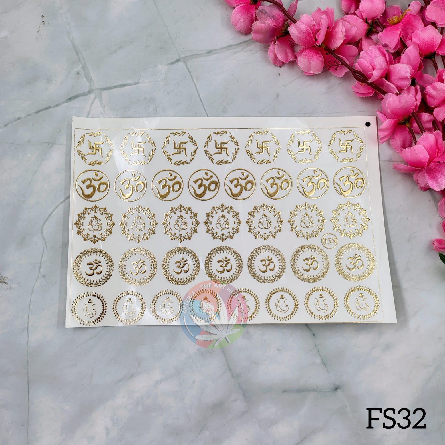 Emboss Sticker - Hindu Symbols 1