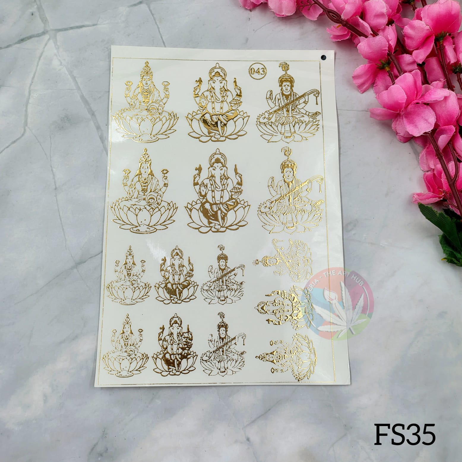 Emboss Sticker - Laxmiji & Ganpatiji