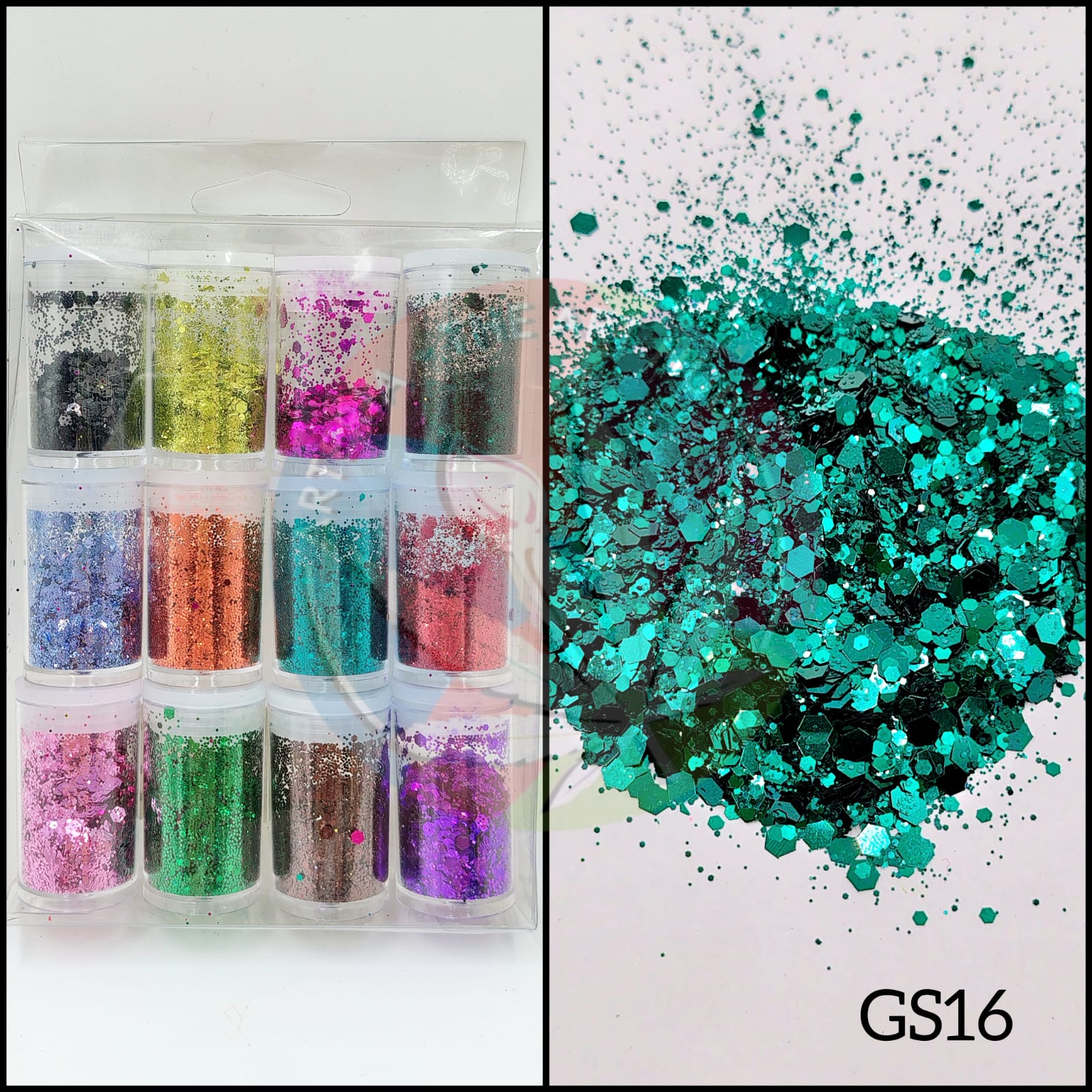 Metallic Glitter Chunks - set of 12