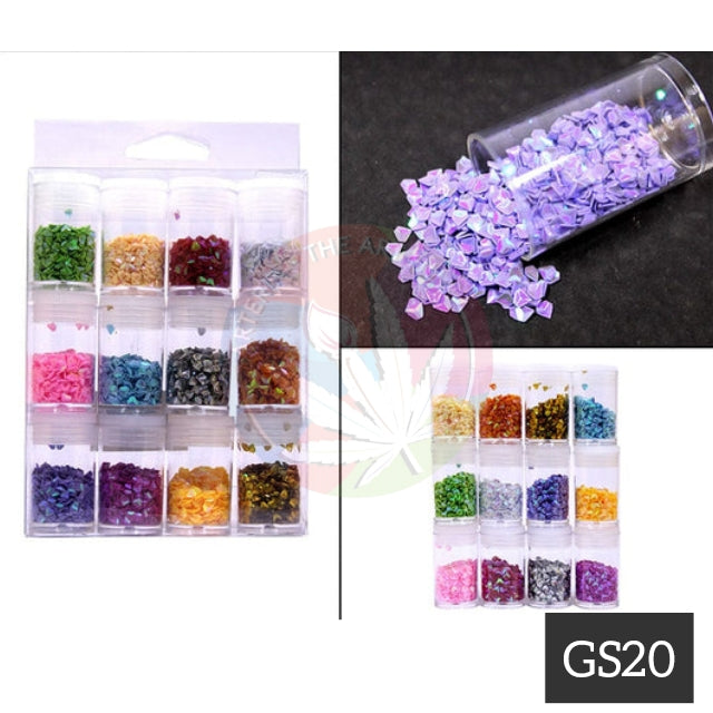 3D Diamond Shape Glitter Chunks -set of 12