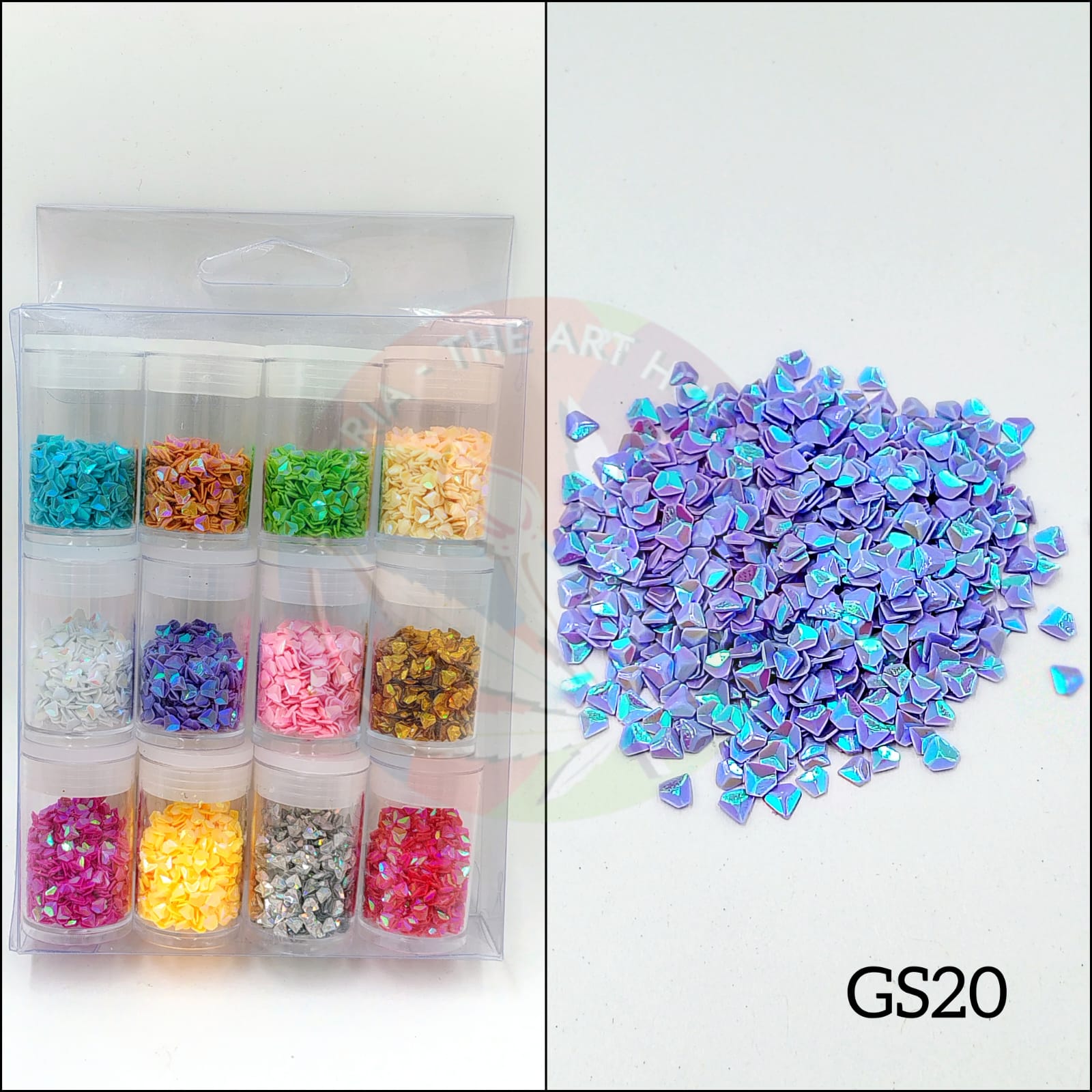 3D Diamond Shape Glitter Chunks -set of 12