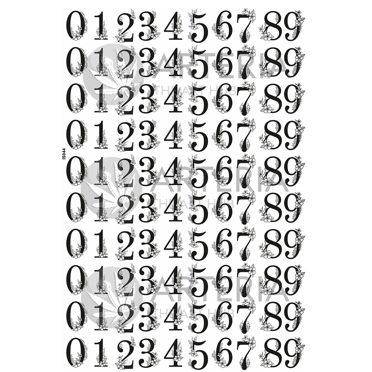 Insert Sheet- Fancy Numbers