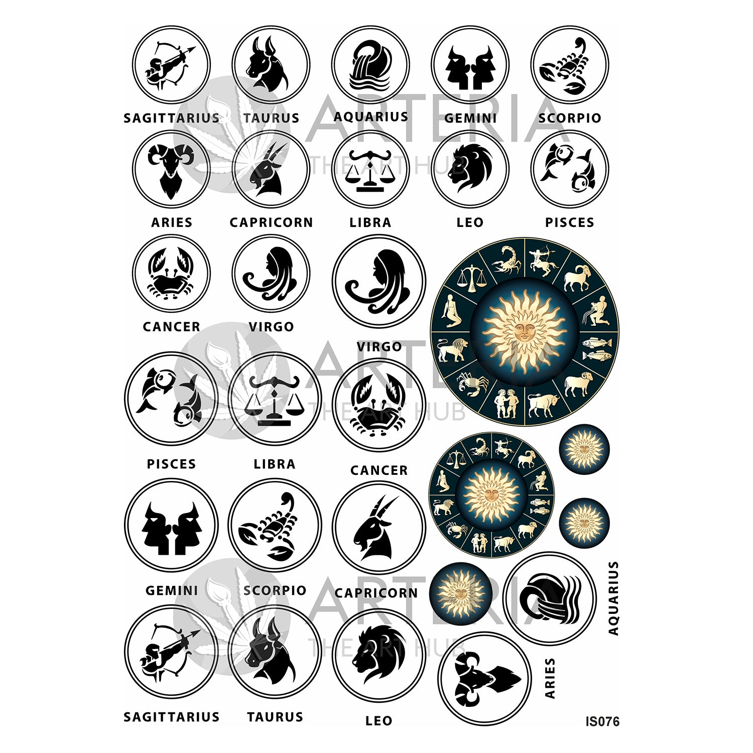 Insert Sheet- Coloured Zodiac Signs 2
