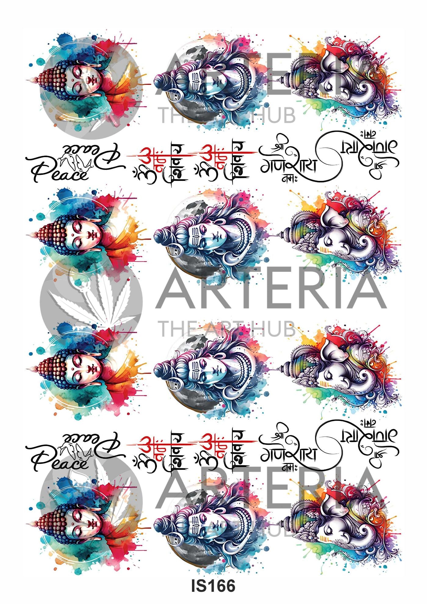 Insert Sheet- Coloured  Buddha, Shiva ji & Ganpati ji