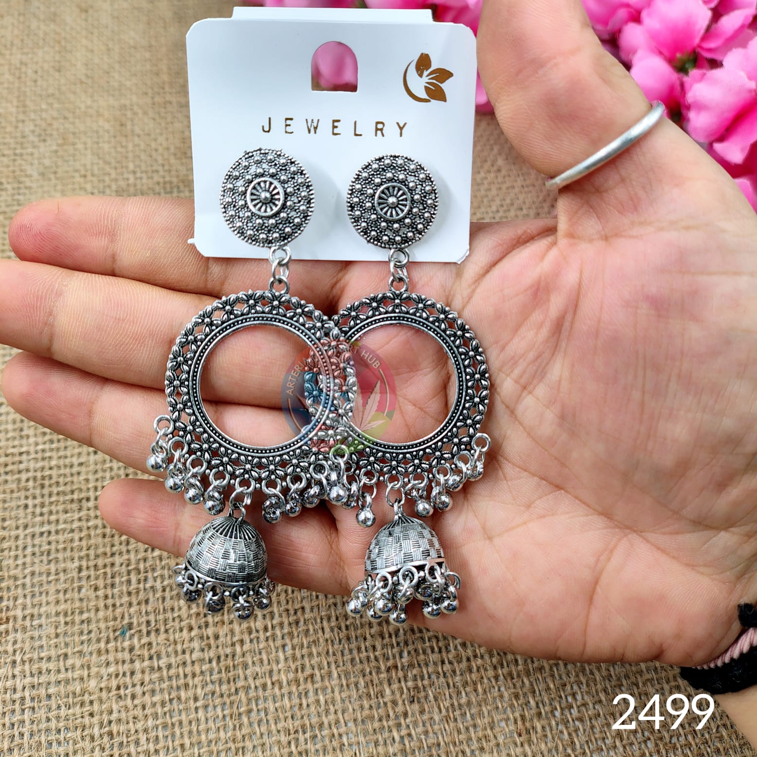 Oxidised Jhumka Silver - 3