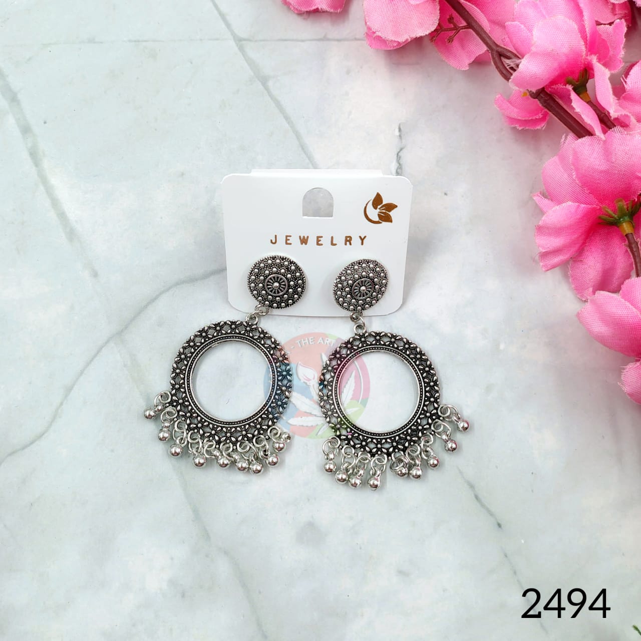 Oxidised Jhumka Silver - 2
