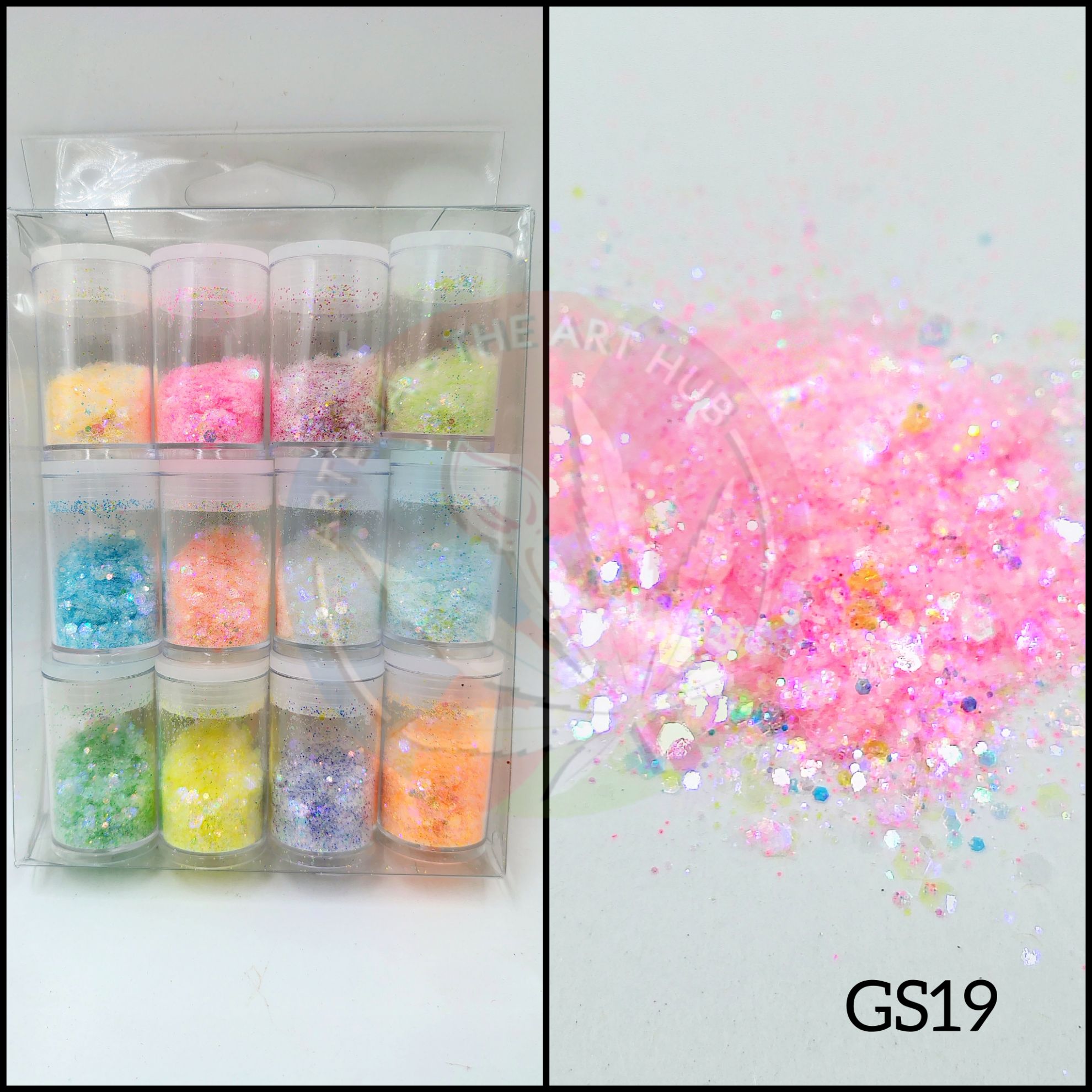 Translucent glitter chunks - set of 12