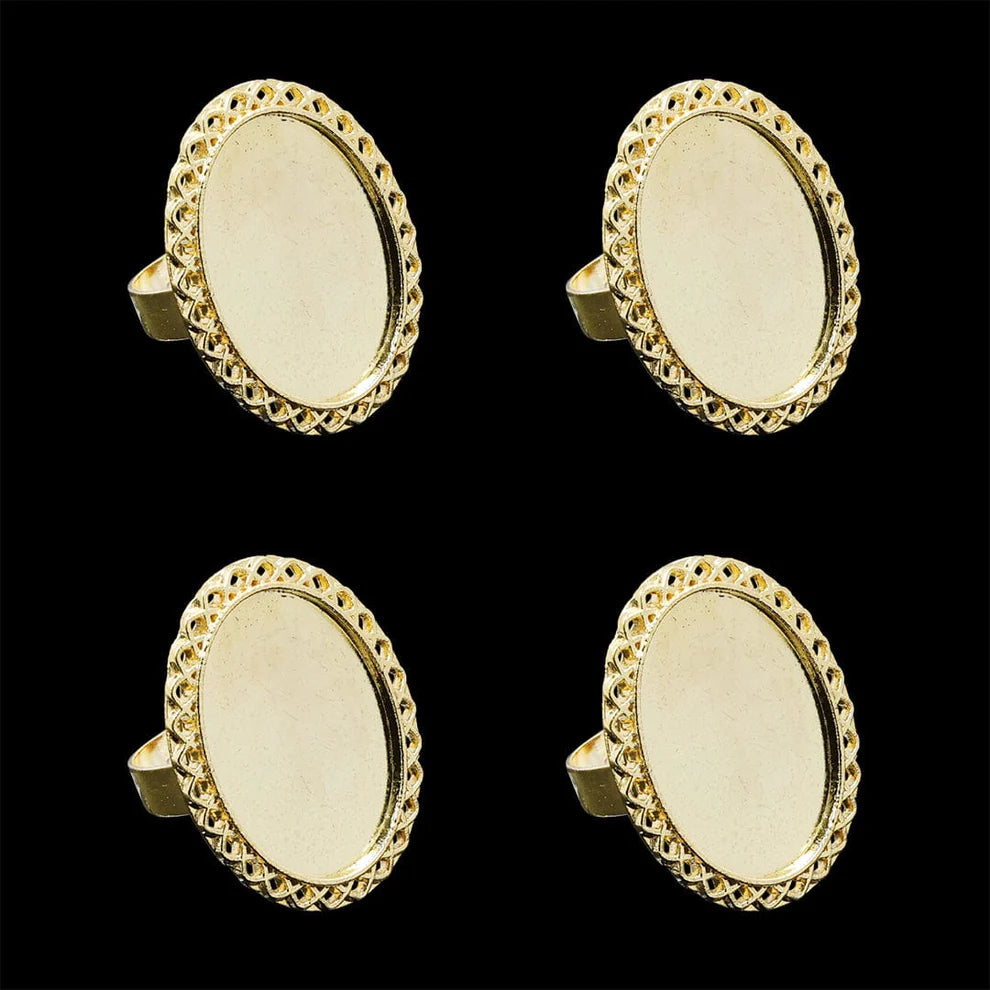 Gold Ring Bezels- Oval