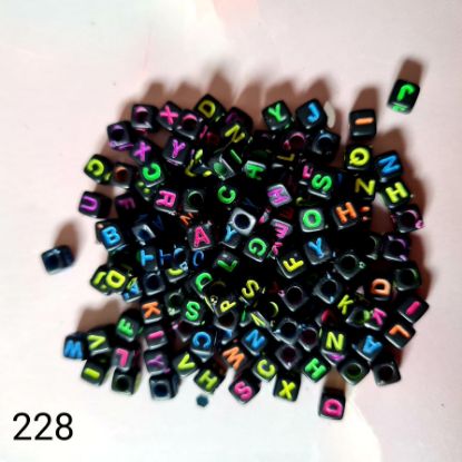 Picture of Alphabet Beads: Black Cubes