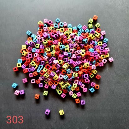 Picture of Alphabet Beads: Multi colourCubes 5X 5