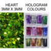 Picture of HOLOGRAPHIC HEART GLITTER SET OF 12