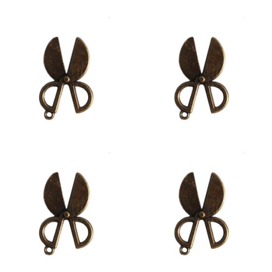 Picture of Antique Scissor Charm- 4 Pcs