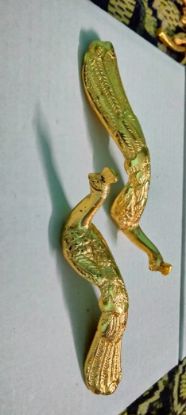 Picture of Brass Tray Handle Peacock- Set of 2