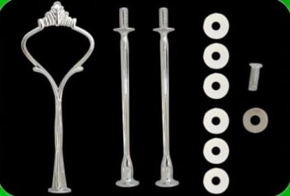 Picture of 3 Tier cake stand fittings Crown design - Silver