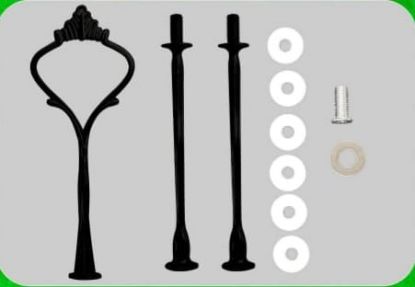 Picture of 3 Tier cake stand fittings Crown design- Black
