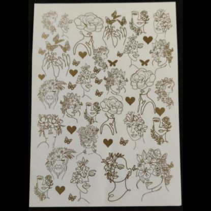 Picture of Golden Stickers A4- Lady Line Art