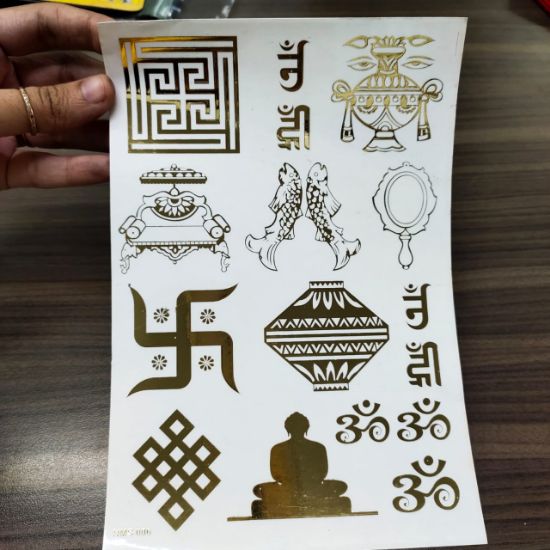 Picture of Faux Metal Stickers- Non Peel- Ashta Mangal