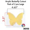 Picture of Acrylic Butterfly Cutout Pack of 2 pcs Large