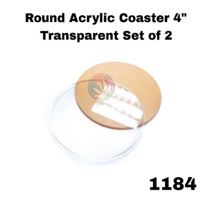 Picture of Round Acrylic Coaster 4" Transparent Set of 2