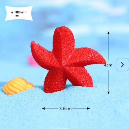 Picture of Cute StarFish Miniature- 1 Pc- Red