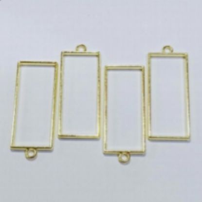 Picture of Golden Hollow Bezels Long Rectangle- Set of 10