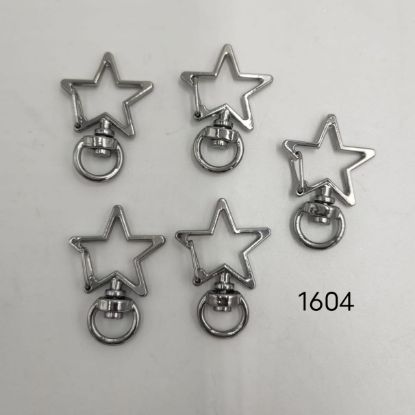 Picture of Designer Lobster Rings 10 Pcs Silver - Stars 