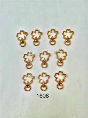 Picture of Designer Lobster Rings 10 Pcs golden - Flowers