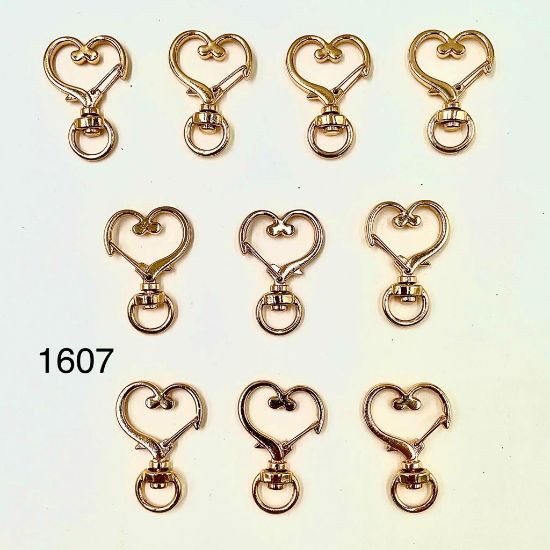 Picture of Designer Lobster Rings 10 Pcs golden - Hearts