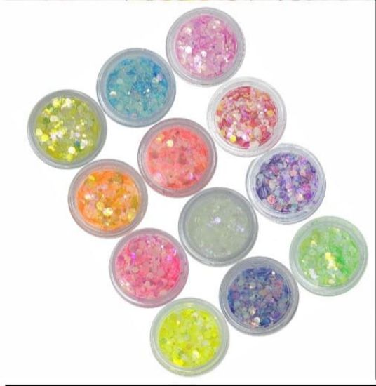 Picture of Glow in the dark glitters - set of 12