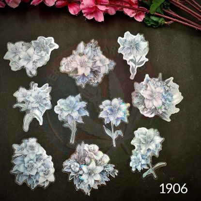 Picture of Bronzing Flower Stickers - Silver Spring flowers 