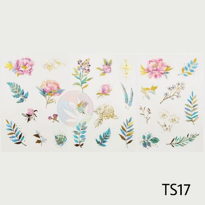 Picture of Transparent Stickers Gold Florals Set of 3 Sheets- 7