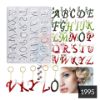 Picture of Calligraphy Font Alphabets & Letter Charms Mould With Holes