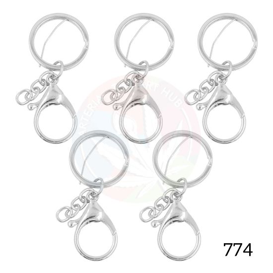 Picture of Lobster Keychain Rings 10 Pcs Silver