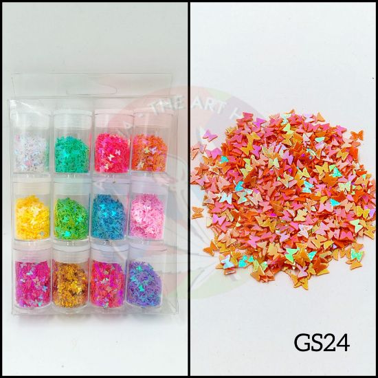 Picture of Rainbow Butterfly Glitter - set of 12