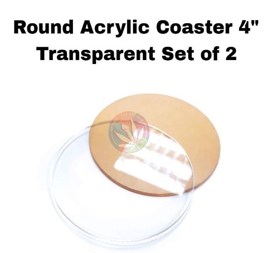 Picture of Round Acrylic Coaster 4" Transparent Set of 2