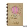 Picture of A6 MDF Spiral Notebook - Light Pink Hot Air Balloon