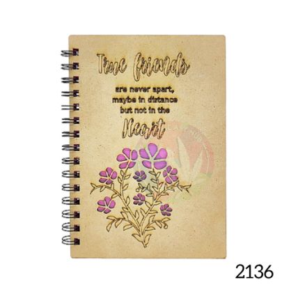 Picture of A6 MDF Spiral Notebook - Light Pink True Friend