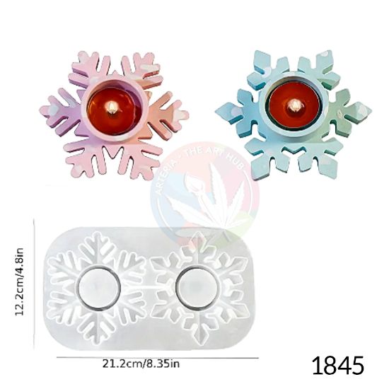 Picture of 2 in 1 Snowflakes tea light holder mould