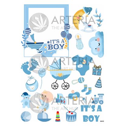 Picture of Insert Sheet- Coloured Baby Boy Theme