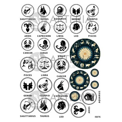 Picture of Insert Sheet- Coloured Zodiac Signs 2