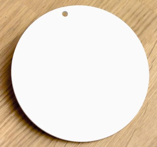 Picture of Round White Acrylic 4" with A Hole-  