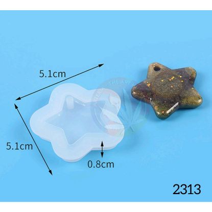 Picture of Small Star Keychain & Pendant Mould with hole 