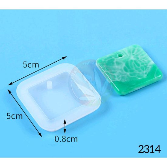 Picture of Small Square Keychain & Pendant Mould with hole 