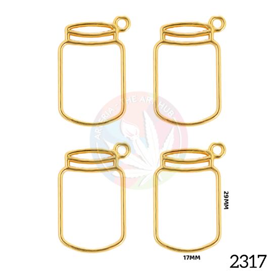 Picture of Designer Hollow Jar Bezel Golden [5 pcs]