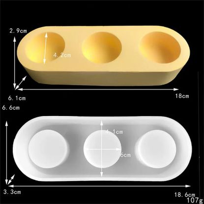 Picture of 3 Cavity Capsule Tea Light Holder Mould