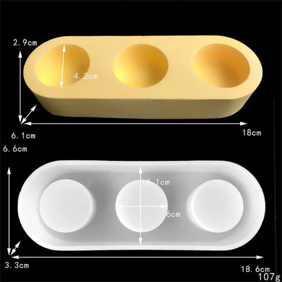 Picture of 3 Cavity Capsule Tea Light Holder Mould