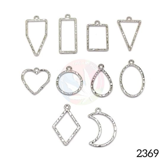 Picture of Designer Hollow Silver Hollow Bezels - Set of 10